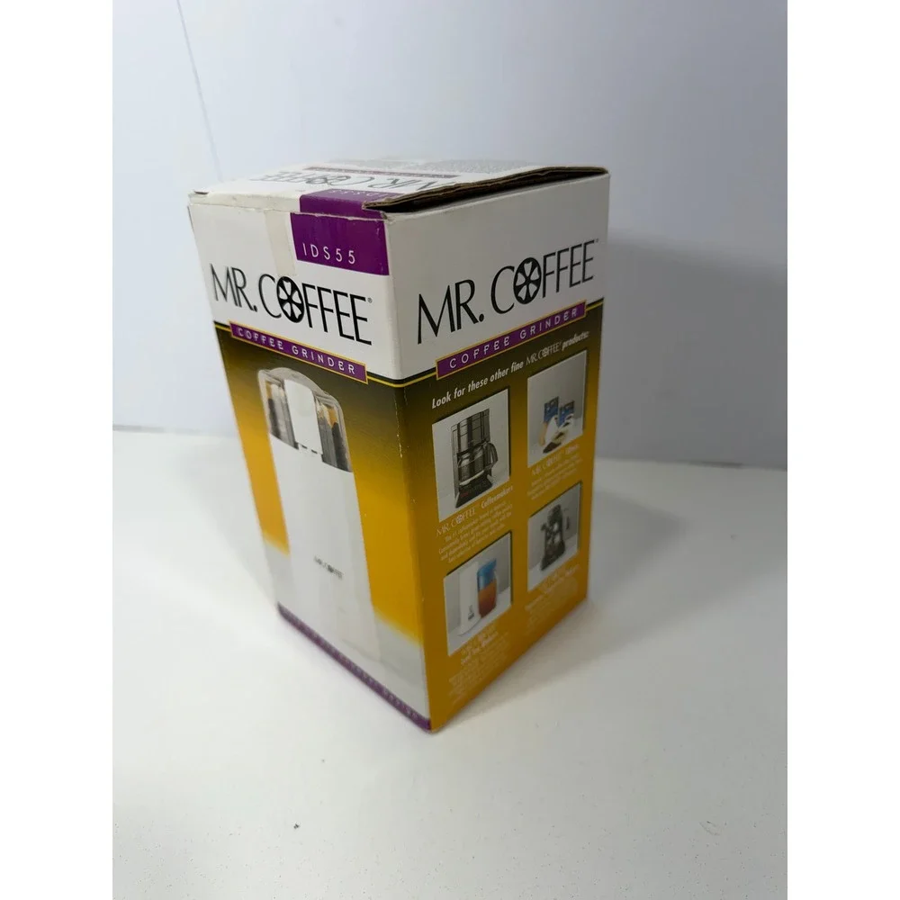 Mr. Coffee IDS55 Electric Coffee Grinder White 12‎ Cup Capacity Vintage 1999